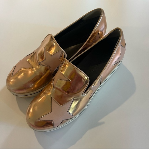 Stella McCartney Metallic Rose Gold  Binx Star Platform Slip On Sneakers - Picture 3 of 8